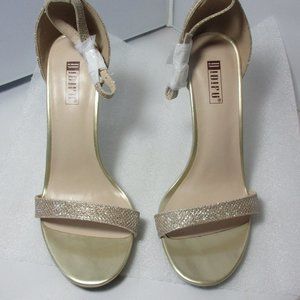New Sexy Blush Gold Glitter 4" Sandal Shoes Size 8